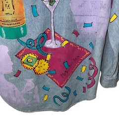 Marguerita Shirt Womens Vintage Size Small Hand Painted Martine Theme Retro