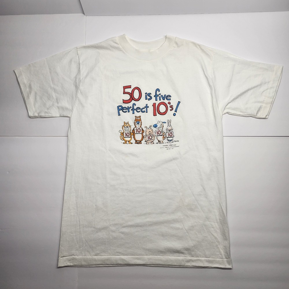 50th Birthday Shirt Adult Unisex Large L – 50 is five perfect 10’s! Hallmark