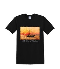 T-Shirt S to 2XL 3XL – sailboat SEA is CALLING yacht sunset beach resort waves