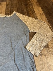 Lularoe Henley T-Shirts Cotton Blend Color Contrast Long Sleeve Hi-Low Size XL