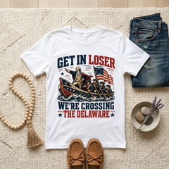 Get In Loser We’re Crossing The Delaware Shirt, Funny George Washington T-Shirt