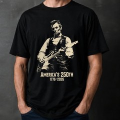 Abraham Lincoln Playing Guitar T-shirt 4th of July 250th Anniversary America Tee
