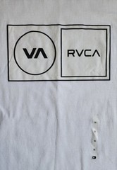 NEW RVCA T Shirt Mens Size XL White Cotton Regular Fit Crew Neck Short Sleeve