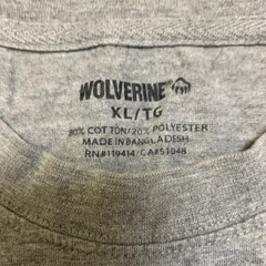 Wolverine T Shirt Mens XL Heather Gray Cotton Crew Neck Chest Pocket Summer