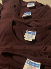 VTG Champion Maroon Plum Heavy Weight Cotton TShirt EXTRA LARGE Unisex Lot Of 12
