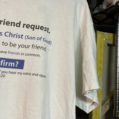 Sz L – Vintage Y2K Jesus Tee – Facebook Friend Request Jesus Shirt – Kerusso