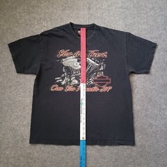 Vtg Harley Davidson T Shirt Mens Black L Logo Pat Rogers Speedway Motorcycle Y2K