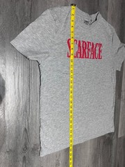 Men’s Scarface Casual Graphic T-Shirt Grey/Red Text Logo Tee – L (Youth)