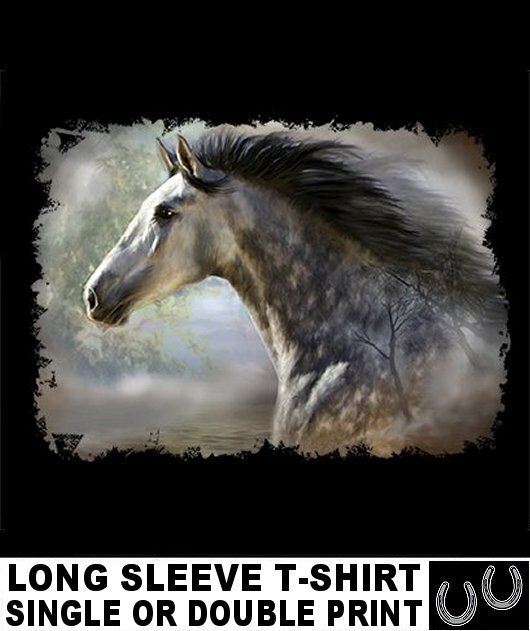 BEAUTIFUL ANDALUSIAN OR LIPIZZAN HORSE LONG SLEEVE T-SHIRT AB356