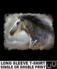 BEAUTIFUL ANDALUSIAN OR LIPIZZAN HORSE LONG SLEEVE T-SHIRT AB356