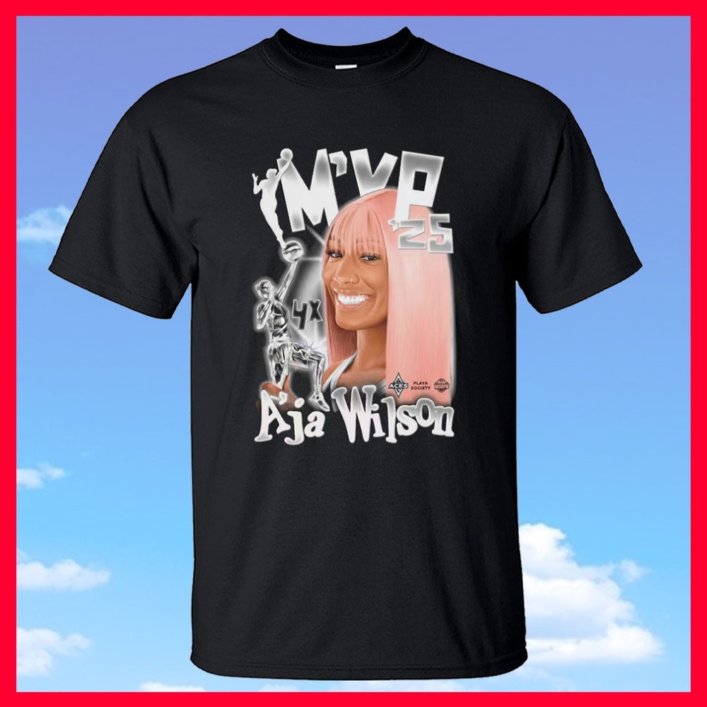 SALE – A’ja Wilson Las Vegas Aces Unisex 2025 WNBA MVP Player T-Shirt Gildan