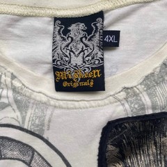 Miskeen Originals Affliction type Shirt White Print Y2K Men’s 4XL
