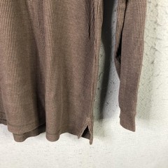 KingSize Thermal Waffle Henley Shirt Mens Big 2X Brown Long Sleeve Casual