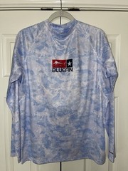 Marina Pez Vela BlueFin Fishing Shirt Mens Small Camo UVA/Solar Costa Rica NWT