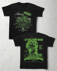 Attack From Mars Retro Pinball Graphic Tee – Sci-Fi Alien Invasion Black T-Shirt