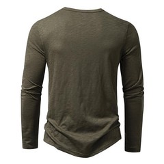 Camisa De Manga Larga Moda Lujo Camiseta Elegante Algodón Cuello V Para Hombres