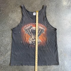 Vintage Harley Davidson Tank Top 3D Emblem Biker Rare Distressed Faded Mens L