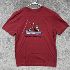 Life Is Good Social Distancing Fishing Funny Graphic Tee