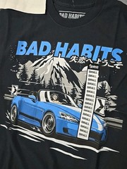 Senpai Squad & Bad Habits Anime Racing Graphic T-Shirt 4pc Sz Small (S1C)