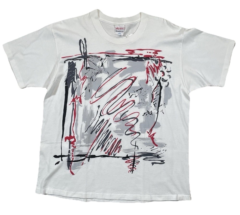 Art Vintage 80s Rachel McLish Shirt XL Single Stitch Abstract The Body Co USA