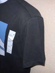 Mens S, M, & L BLACK Crewneck T-shirt Short Sleeve W/ print 60% cotton 40%