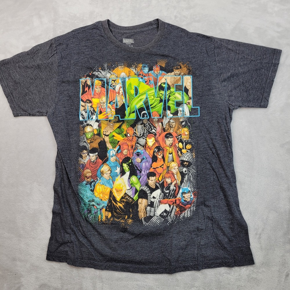 Marvel Shirt Mens Large Comic Book Heroes Avengers Captain America Hulk Adult L