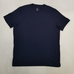 G George Navy Blue Basic Shirt Men’s Large Short Sleeve Crew Neck Classic Casual