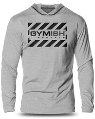 076. Gymish Lifestyle Lightweight Long Sleeve Hooded T-shirt for Men