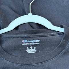 Champion Classic Jersey Script T-Shirt Size L Sport Tee Black