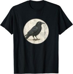 American Crow T-Shirt Retro Bird Tee Design *NEW 10* Colors by Bird.Fan