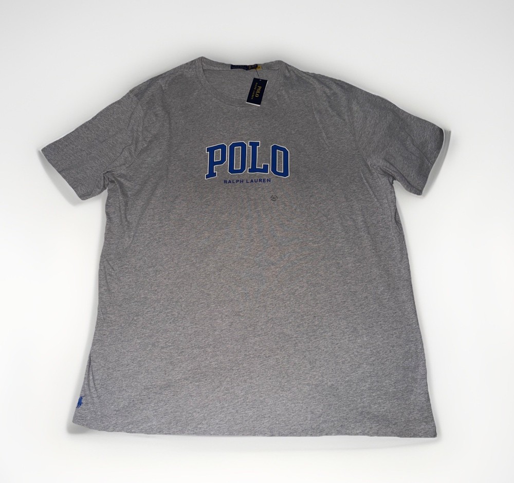 Polo Ralph Lauren M Print Shop Graphic Logo T-Shirt Blue/Grey 4XLT Big & Tall