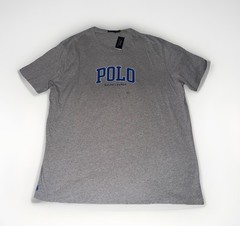 Polo Ralph Lauren M Print Shop Graphic Logo T-Shirt Blue/Grey 4XLT Big & Tall