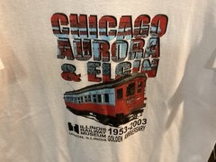 VTG Illinois Railroad Museum Chicago Aurora & Elgin 1953-2003 White T-shirt SZ L