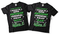 Cerebral Palsy Mom Dad Couple Matching Shirts CP Awareness Mother Father Tee