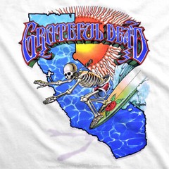 GRATEFUL DEAD-CALIFORNIA SURFER-SKELETON-ROSE-T SHIRT S-M-L-XL-2X,6X Garcia