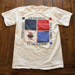 Vintage Swimming Hall Of Fame Shirt Mens Large Ft Lauderdale Cotton Exchange USA