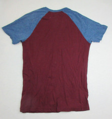 The Foundry Supply Co Raglan T-Shirt Men LT Maroon Blue Baseball Tee Cotton