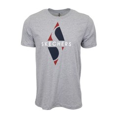 SKECHERS MENS LARGE DIAMOND LOGO T SHIRT GREY