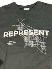Represent Los Angeles Black Long Sleeve Shirt Sz XL Graphic Streetwear White Map