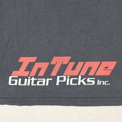 In Tune Guitar Picks Shirt Mens Large Black Center Logo Y2K Punk Rock Faded