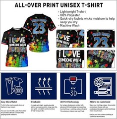 Custom Name Adult Autism Gift Shirt Men & Women, April Autism Awareness 3D Shirt