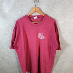 Vintage Cal Cru Brew Thru Graphic 90s USA Single Stitch T Shirt Mens XL Pink