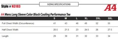A4 Mens Micro Poly 4oz. Interlock Color Block Cooling Performance T-Shirt N3183