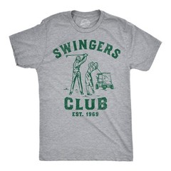 Mens Swingers Club Funny T Shirts Sarcastic Golfing Graphic Tee for Men