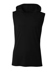 A4 N3410 Mens 4oz Micro Polyester Interlock Cooling Performance Hooded T-Shirt