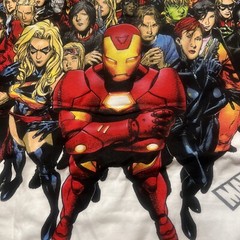 Vintage Marvel X Mad Engine Full Cast Iron Man Comics T-Shirt Size XL/XG