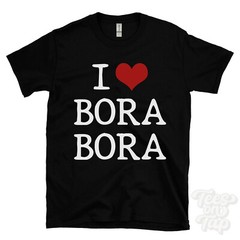 I LOVE BORA BORA T-SHIRT heart polynesia travel beaches tourism luxury islands