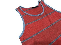 Vans Men’s Size Large 100% Cotton Y2K Striped Maroon Red Summer Tank Shirt