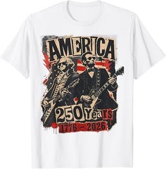 George Washington Lincoln Playing Guitar Abe Lincoln 250th T-Shirt