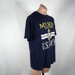 VINTAGE United States Navy Shirt Adult L Blue My Son Is In The Navy 90s Glitter